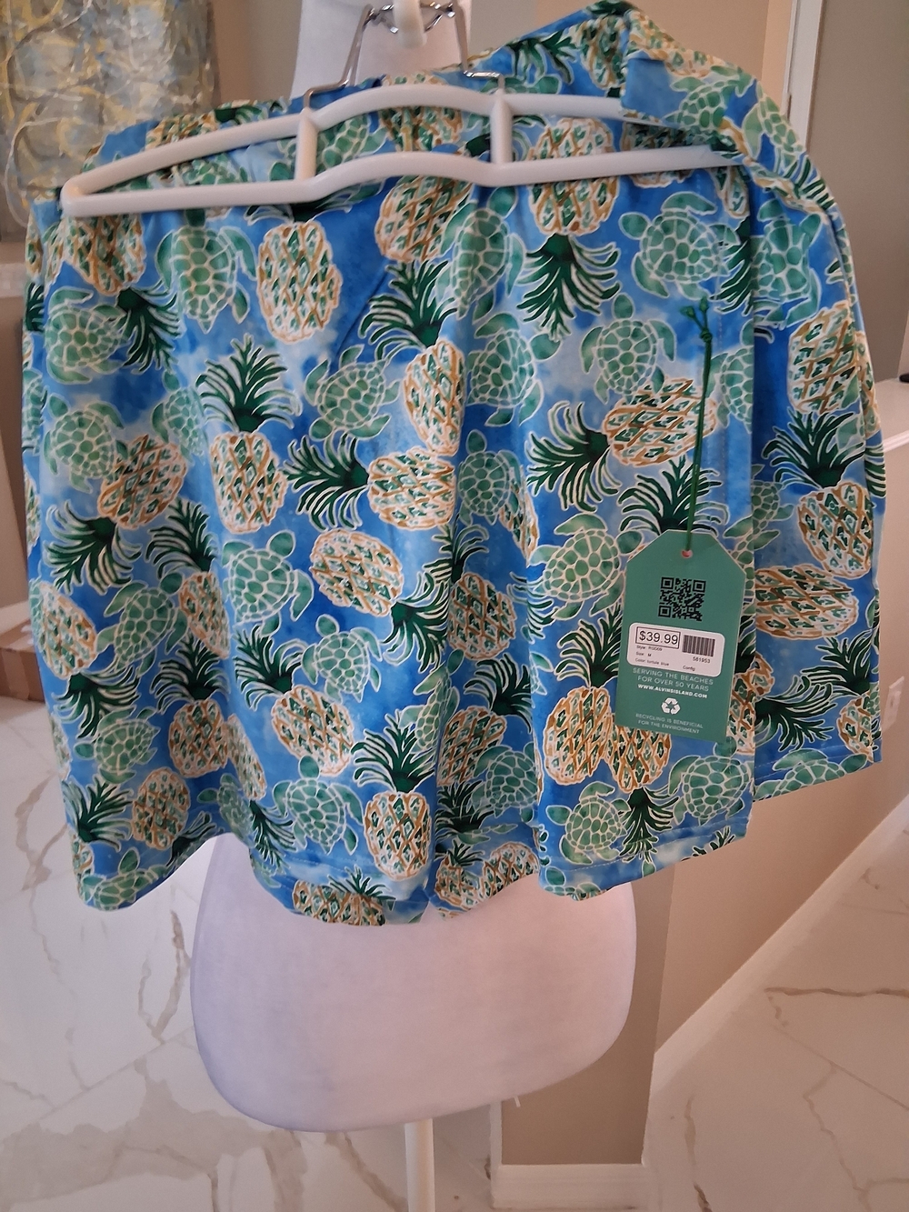 Alvin Valley Blue Pineapple-Print Bermuda Shorts